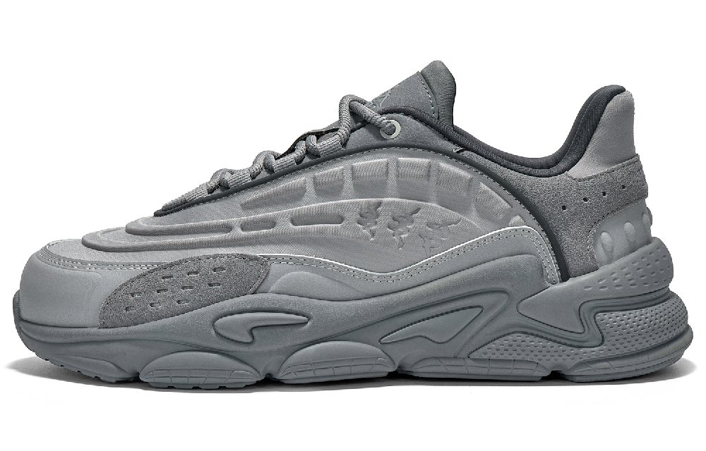 Kappa Anti-Slip Wear-Resistant Low-Top Chunky Sneakers Men's Shark Gray