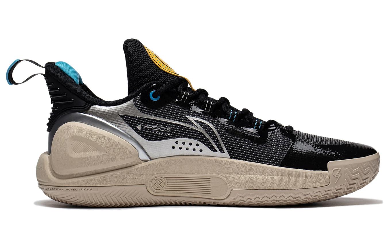 LiNing Speed 9 Abrasion Resistant Shock Absorbers Slip Resistant Low top Basketball Shoes Men's Black Silver