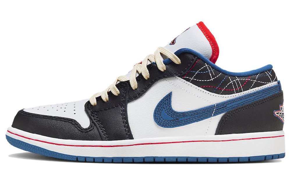 Jordan Air Jordan 1 Винтажные баскетбольные кроссовки Low Top Белый черный Мужские