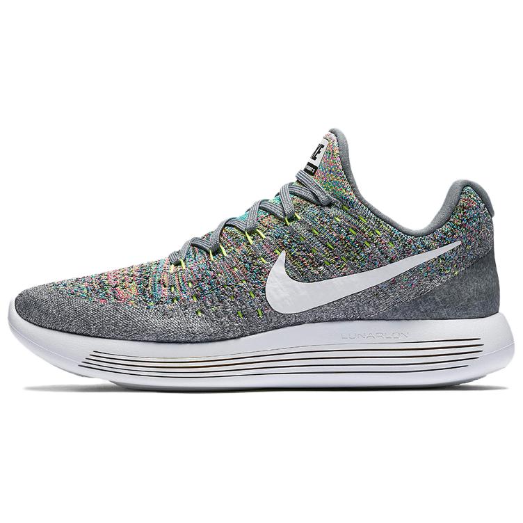 Nike LunarEpic Flyknit 2 Abrasion Resistant Low top Running Shoes Women's Gray White