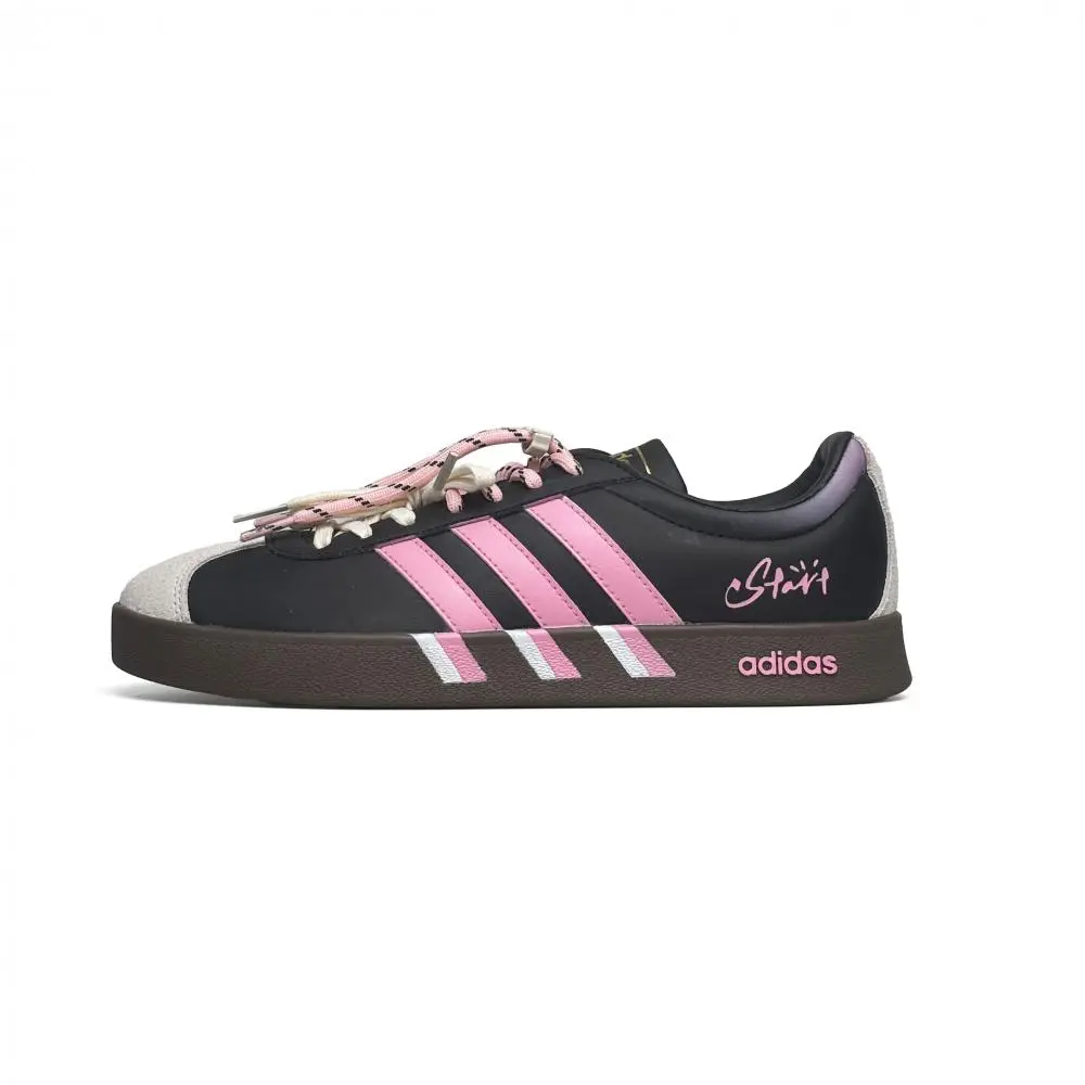 Adidas VL COURT 2.0 Wadi Abrasion Resistant Low top Skateboard Shoes Women's Pink