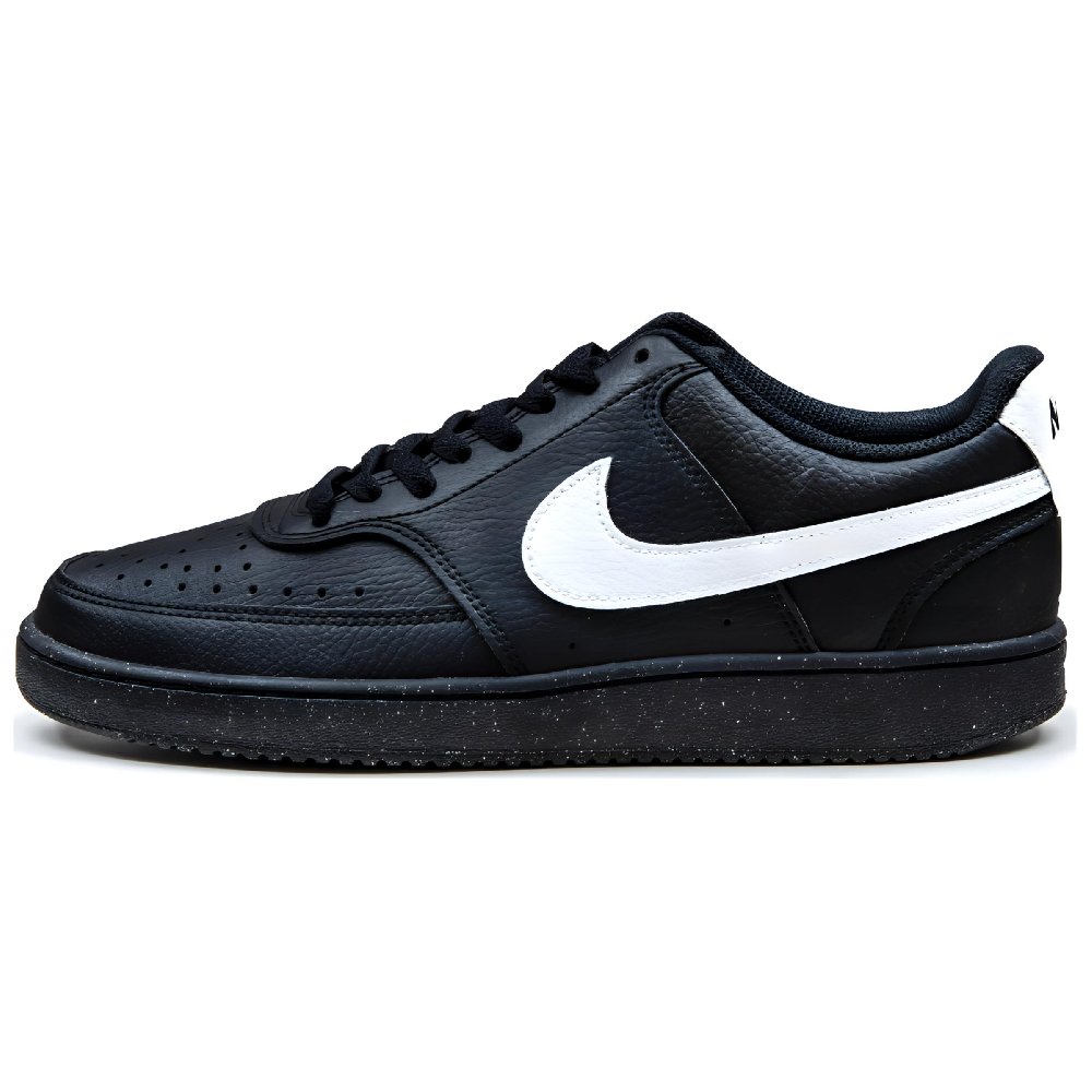 Nike Court Vision Anti Slip Wear Resistant Low Top Skateboard Shoes Unisex Black White