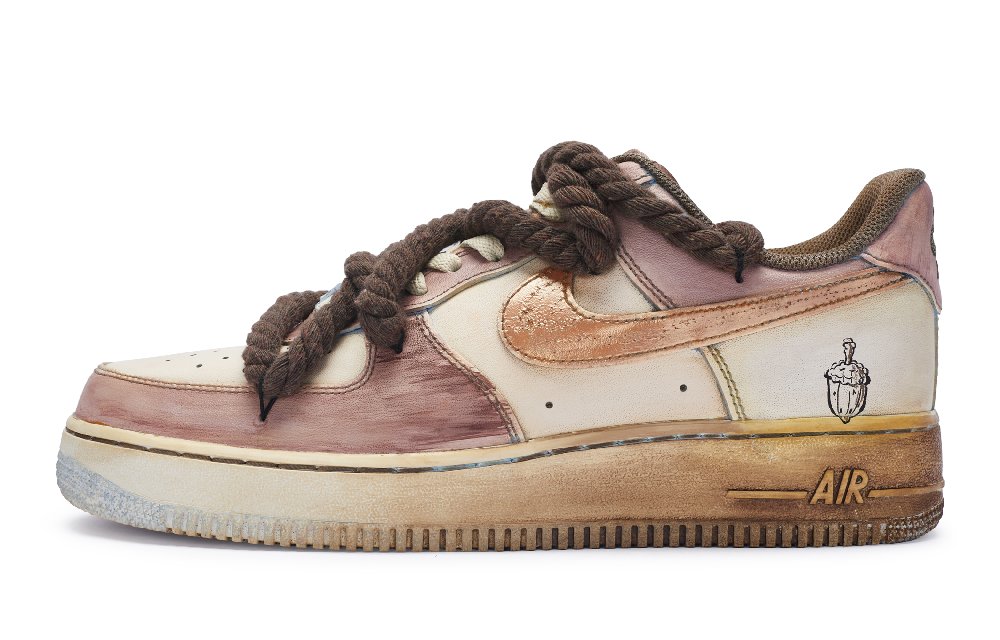 Nike Air Force 1 811 Manufacturing, Acorn Brown Low Top Skateboard Shoes GS Khaki Brown