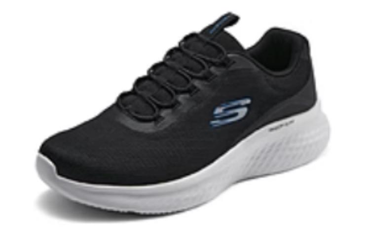 Skechers Cushioning, Wear Resistant Low Top Running Shoes Men's Black Blue