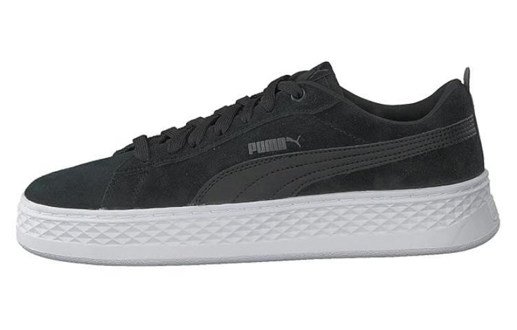 PUMA Smash Platform Suede Casual Board Shoes Black/White Women's