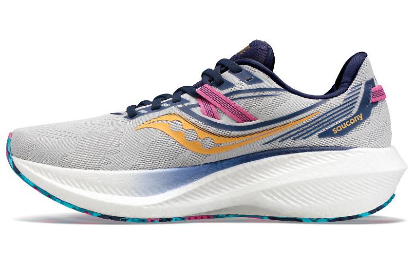 Saucony Triumph 20 Cushioning Anti-Slip Wear-Resistant Breathability Low-Top Marathon Running Shoes Women's Gray