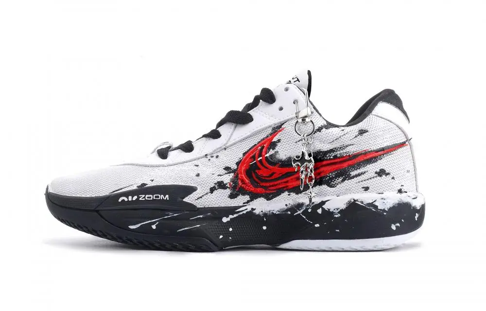 Nike Air Zoom G.T. Cut Academy Soul Consuming Frost Snow Abrasion Resistant Low top Basketball Shoes Unisex Red White