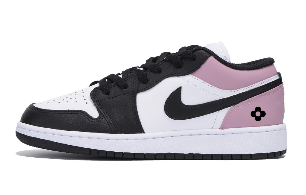 Jordan Air Jordan 1 Low Top Vintage Basketball Shoes Men's White Pink