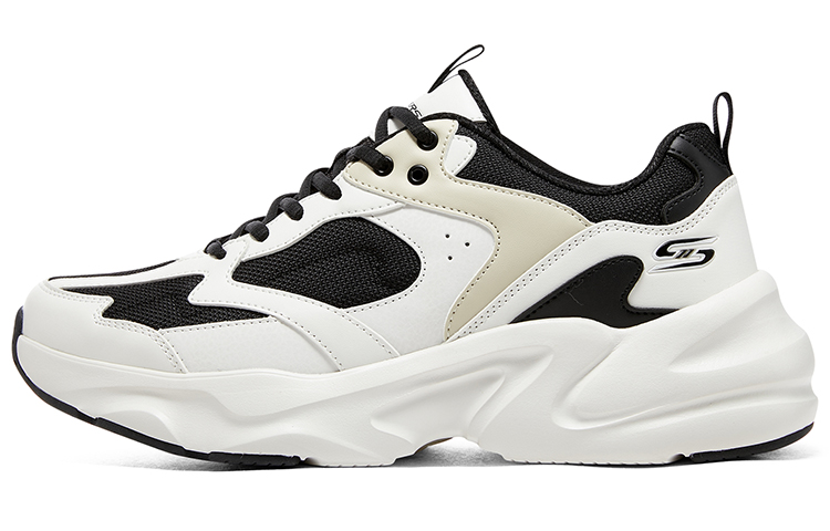 Skechers D'LITES Wave Rider Low Top Chunky Sneakers Men's White Black Beige