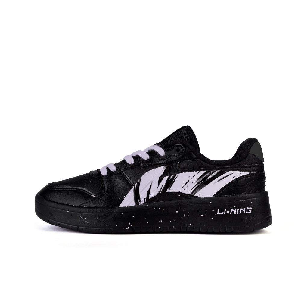 LiNing Slip Resistant Cushioning Abrasion Resistant Low Top Skateboard Shoes Men's Black