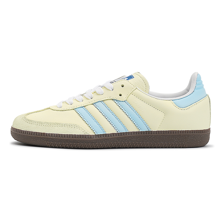 Adidas Originals SAMBA OG Slip Resistant Low top Skateboard Shoes Unisex Yellow Blue