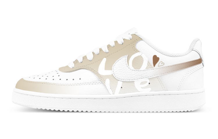 Nike Court Vision 1 Low-Top Skateboard Shoes Women's White Brown