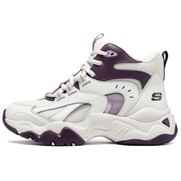 Skechers DLITES Mid Top Casual Running Shoes Women's White Purple