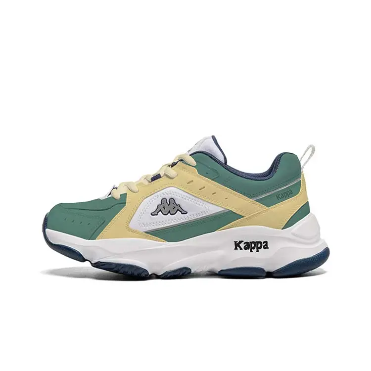 Kappa Anti-Slip Wear-Resistant Low-Top Chunky Sneakers Unisex Yellow Green