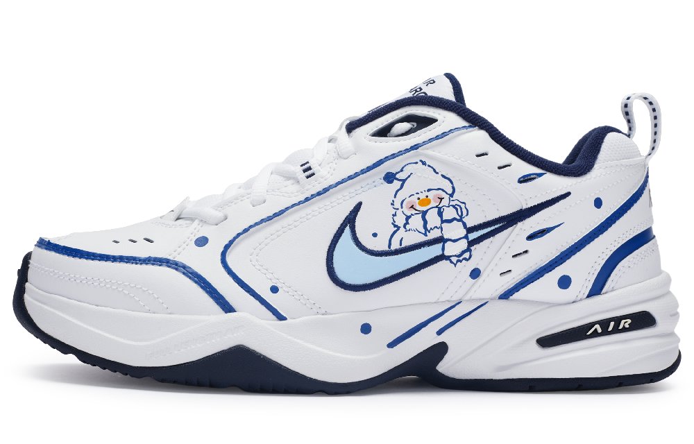 Nike Air Monarch 4 Low-Top Chunky Sneakers Unisex White Blue