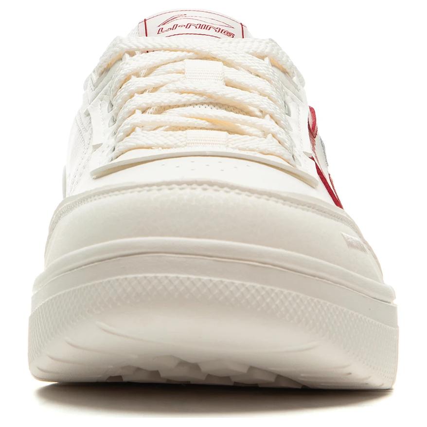 LiNing Slip-Resistant Cushioning Wear-Resistant Lightweight Breathable Low-Top Skateboard Shoes Men's Mist White
