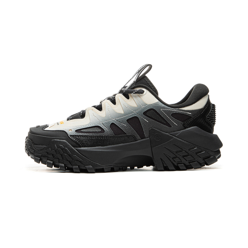 LiNing CF Tracing Anti Slip Wear Resistant Low Top Outdoor Shoes Unisex Black White