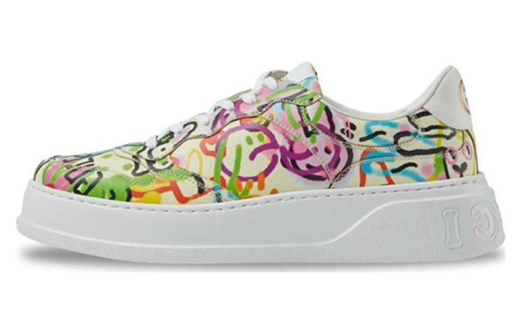 GUCCI Chunky B Stylish Skateboarding Shoes Women's White Vintage Version