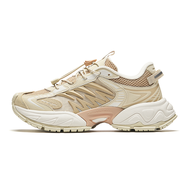 Anta Star Moon 2 Anti-Slip Wear-Resistant Low-Top Chunky Sneakers Women's Beige Yellow