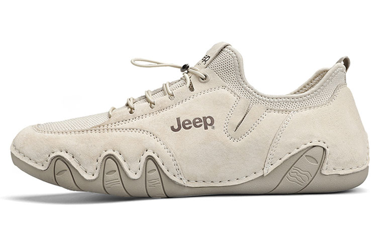 Jeep Cushioning, Abrasion Resistant, Breathable, Lightweight Low Top Outdoor Shoes Men's Beige Brown