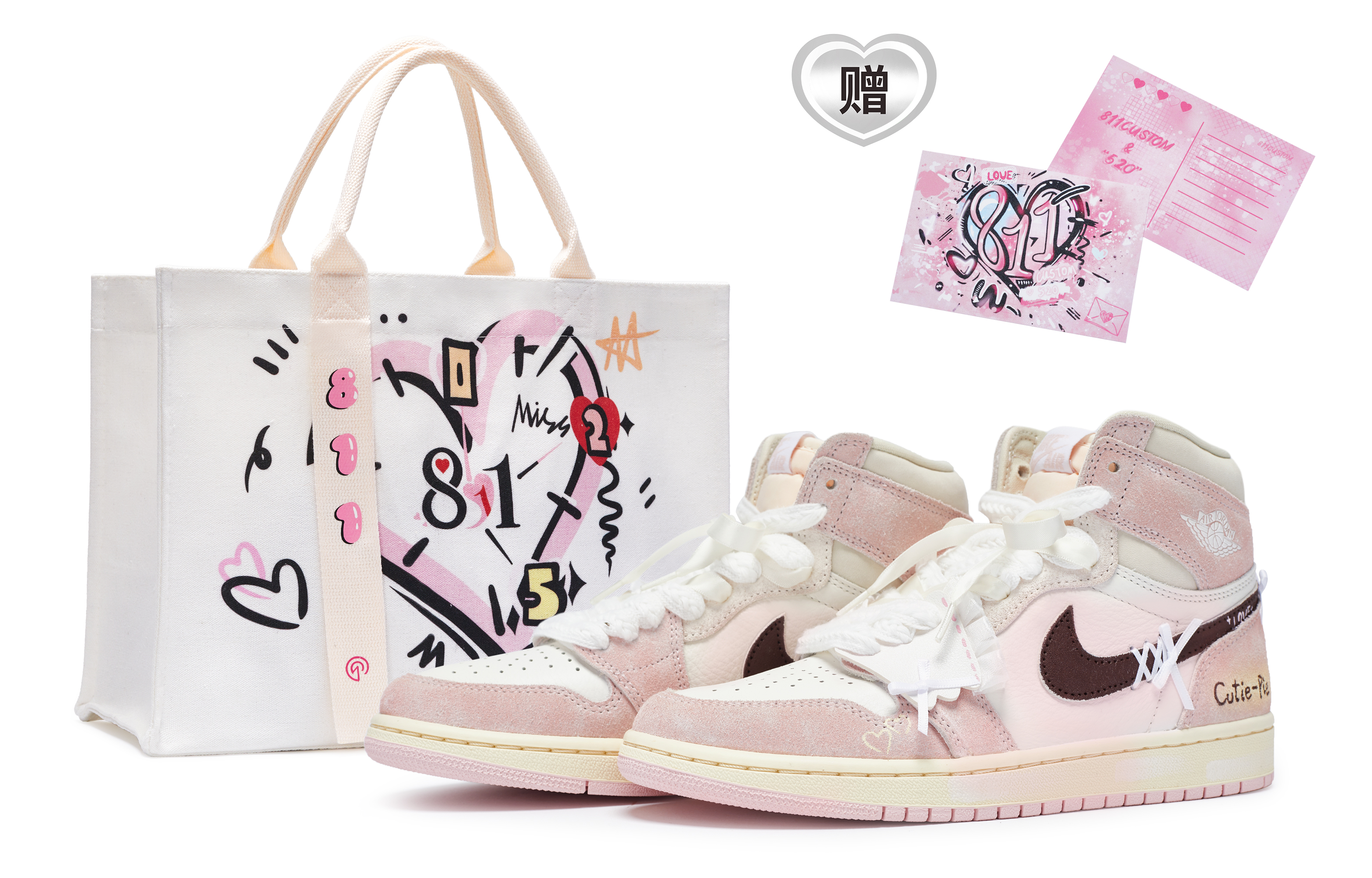 Jordan Air Jordan 1 811 Manufacture Skirt Hem Waltz Canvas Bag Low-Top Vintage Basketball Shoes Women's Pink White