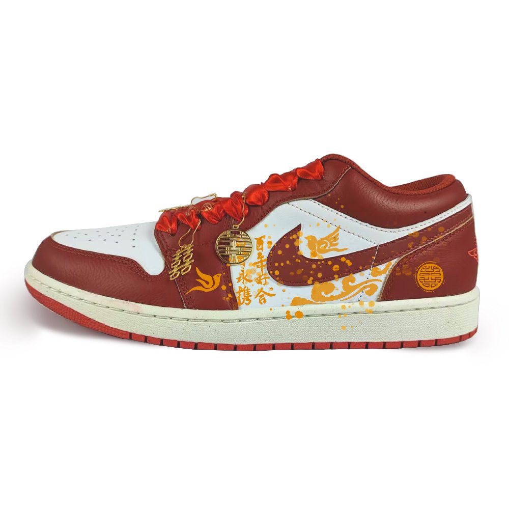 Jordan Air Jordan 1 Wear-Resistant Low-Top Vintage Basketball Shoes Women's White
