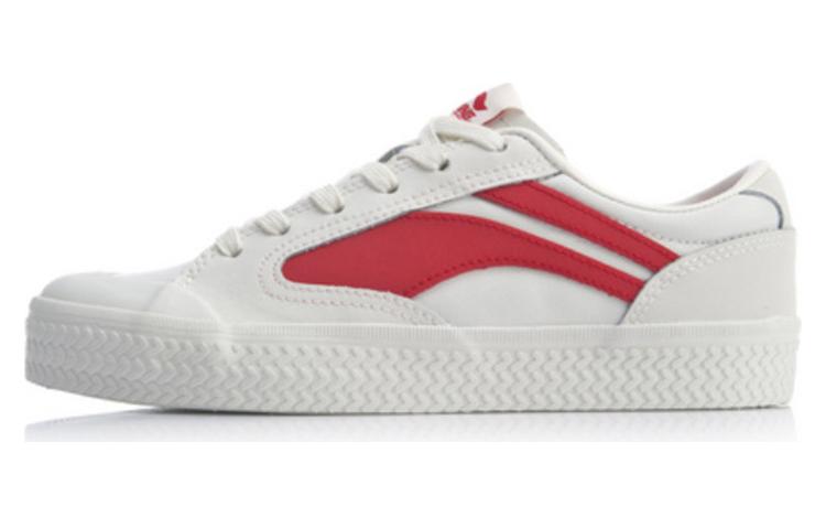 LiNing Wave Slip-Resistant Cushioning Lightweight Low-Top Skateboard Shoes Women's White Red