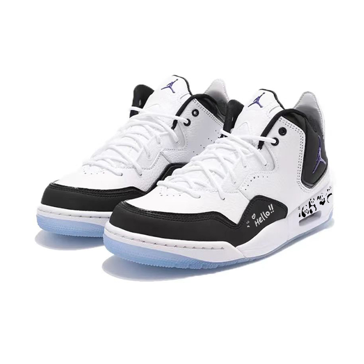 Jordan Courtside 23 Cushioned Slip-Resistant Water-Resistant Mid-Top Vintage Basketball Shoes Men's Black White купить в интернет-магазине Yoocart с быстрой доставкой по России.
