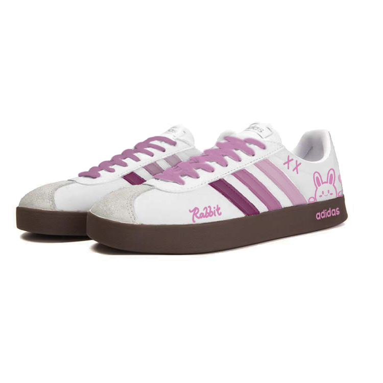 Adidas Neo VL Court 2.0 Anti-Slip Wear-Resistant Low-Top Skateboard Shoes Unisex Pink White купить в интернет-магазине Yoocart с быстрой доставкой по России.