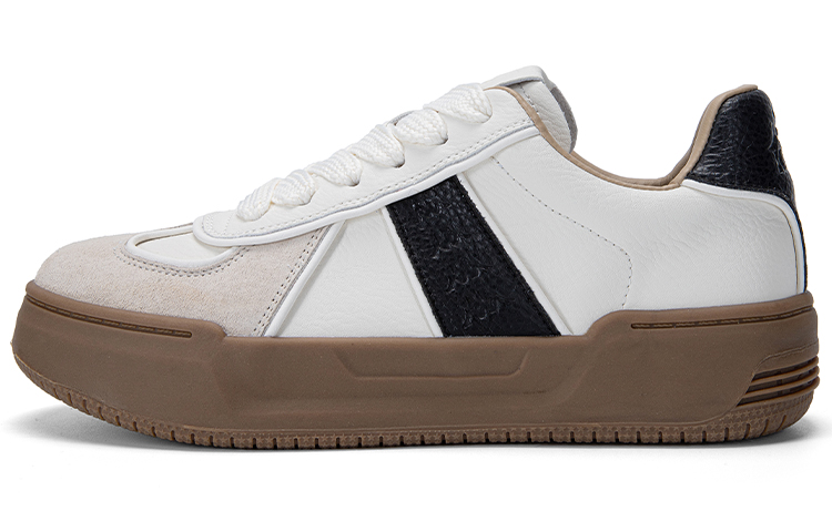 Kappa Anti Slip Wear Resistant Low Top Skateboard Shoes Women's Beige Black