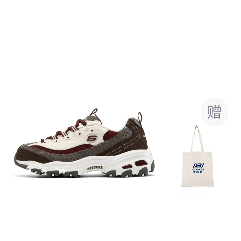 Skechers D'LITES 1.0 Low Top Chunky Sneakers Women's Burgundy Brown