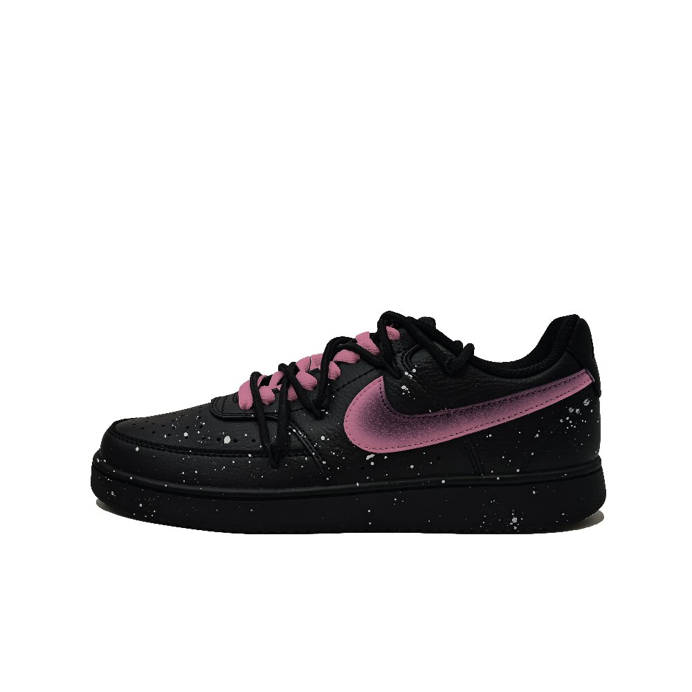 Nike Court Vision Low Top Skateboard Shoes Unisex Black Pink