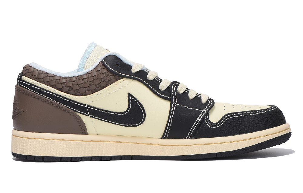 Jordan Air Jordan 1 Slip-Resistant Low-Top Vintage Basketball Shoes Men's Black White