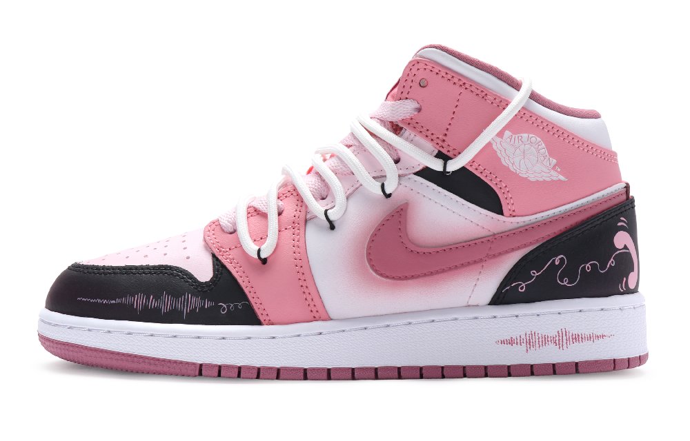 Jordan Air Jordan 1 811 Manufacture Love Confession High-Top Vintage Basketball Shoes Women's Pink Black White