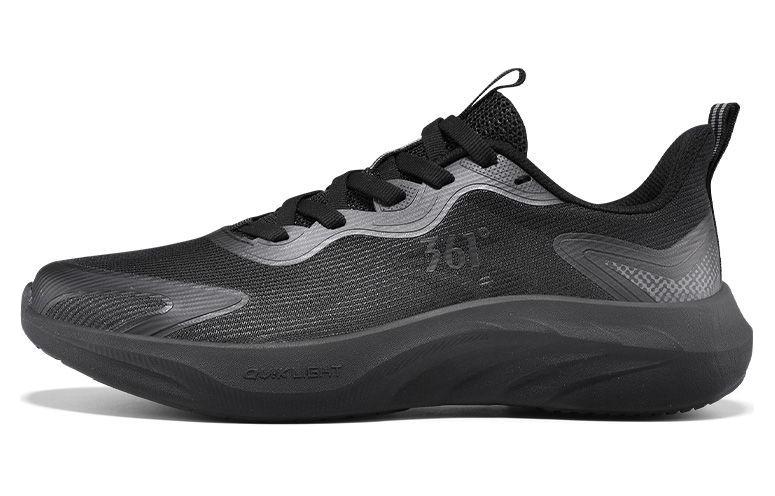 361° Cushioned Anti-Slip Wear-Resistant Breathable Lightweight Low-Top Running Shoes Men's Obsidian Black