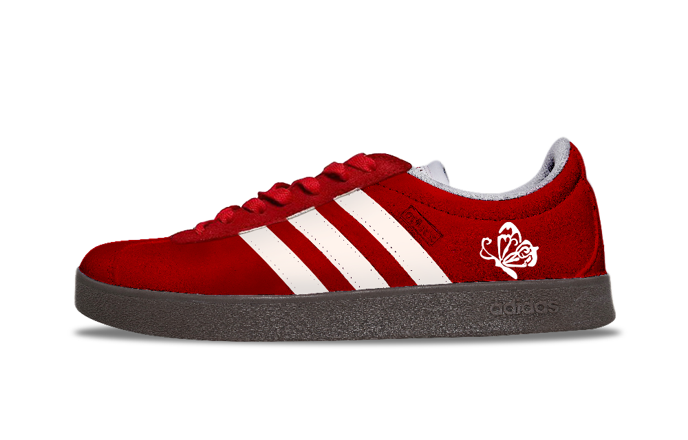 Adidas VL COURT 2.0 Low Top Skateboard Shoes Unisex White Red