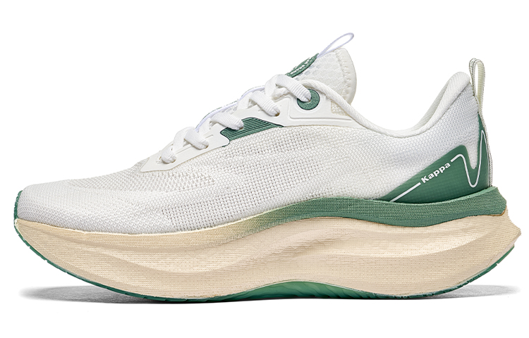 Kappa Abrasion Resistant Slip Resistant Low Top Running Shoes Unisex White Green