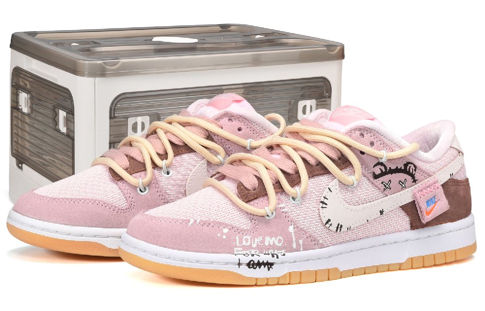 Nike Dunk Cas Manufacturing Low-Top Skateboard Shoes Women's Pink Brown
