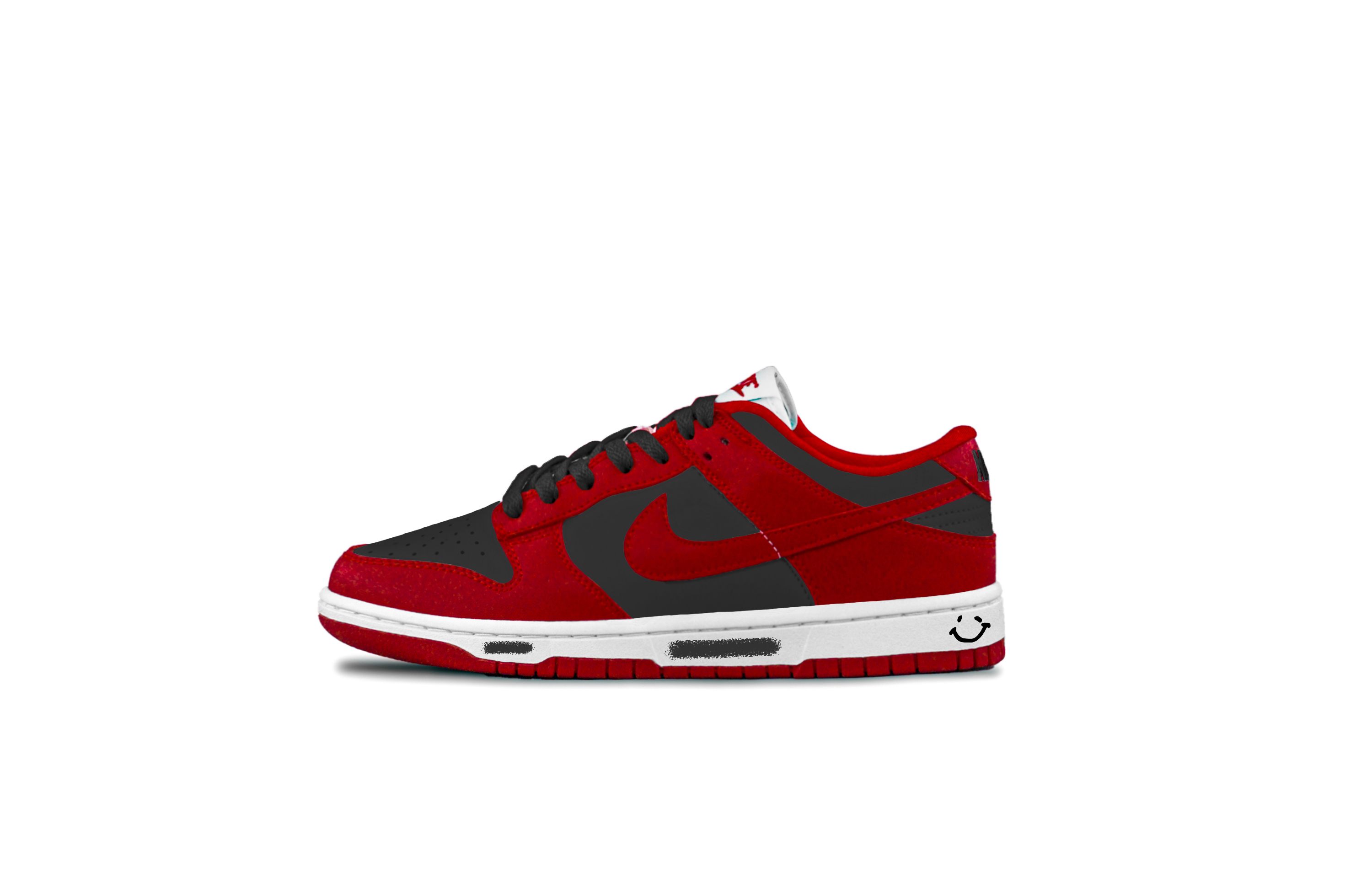 Nike Dunk Little Bred Toe Lightweight Low top Skateboard Shoes Unisex Red Black
