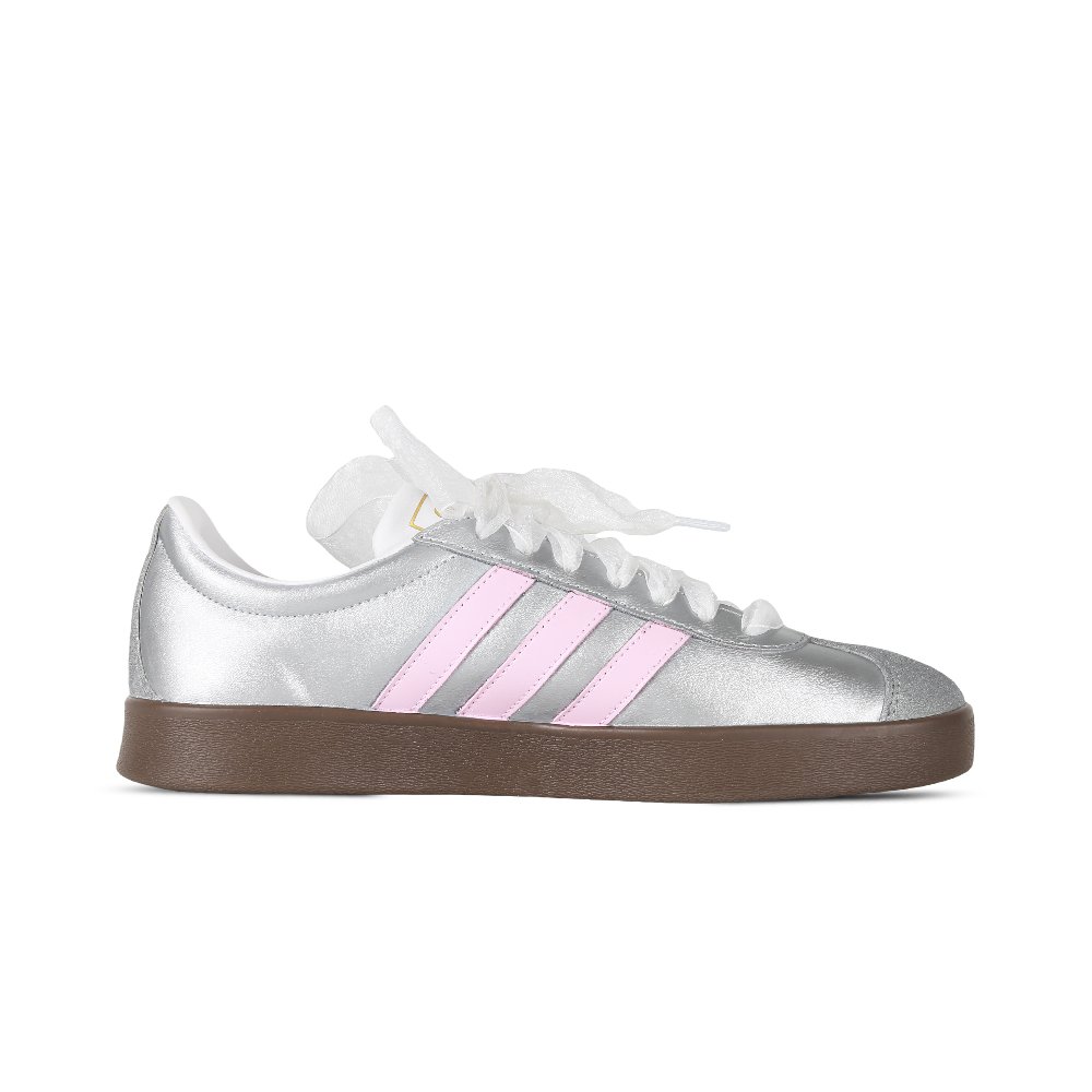 Adidas Neo VL Court 2.0 Dream Ballet Anti-Slip Wear-Resistant Low-Top Skateboard Shoes Unisex Silver Pink