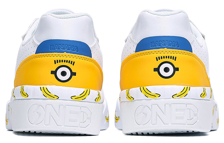 MINIONS x 361° Slip-Resistant Cushioning Wear-Resistant Low-Top Skateboard Shoes Women's White
