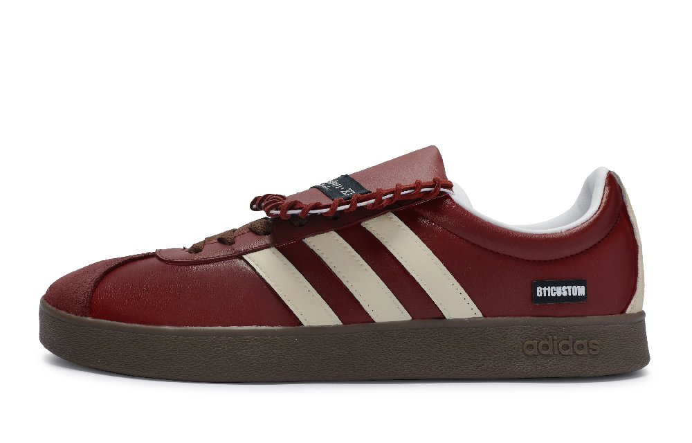Adidas Neo Vl Court 811 Made Burgundy Low-Top Skateboard Shoes Unisex Red Beige White