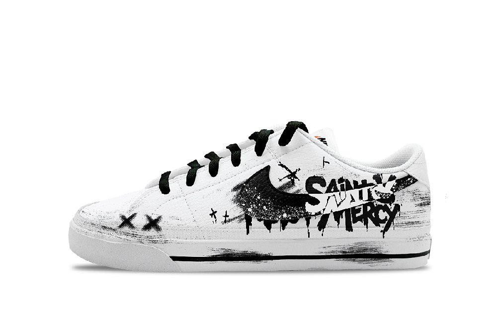 Nike Court Legacy Low Top Skateboard Shoes Unisex Black White