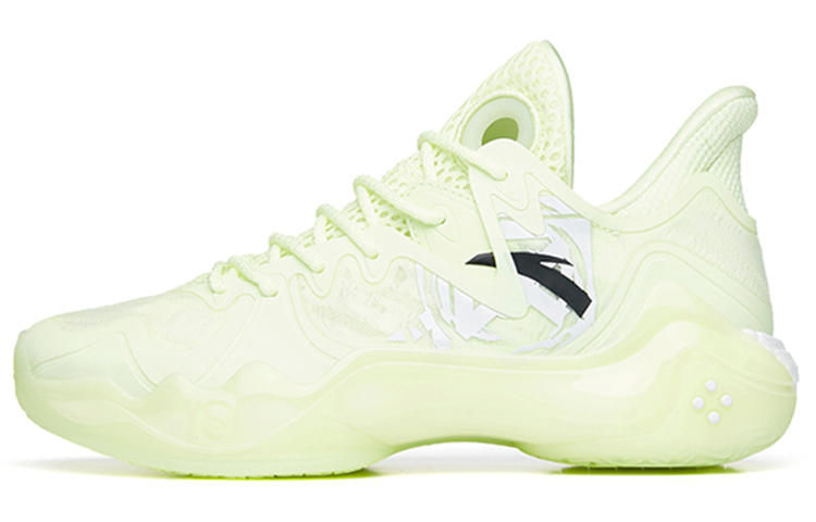 Anta Shock Wave 4 Cushioning Anti-Slip And Wear-Resistant Mid-Top Performance Basketball Shoes Women's Green Night