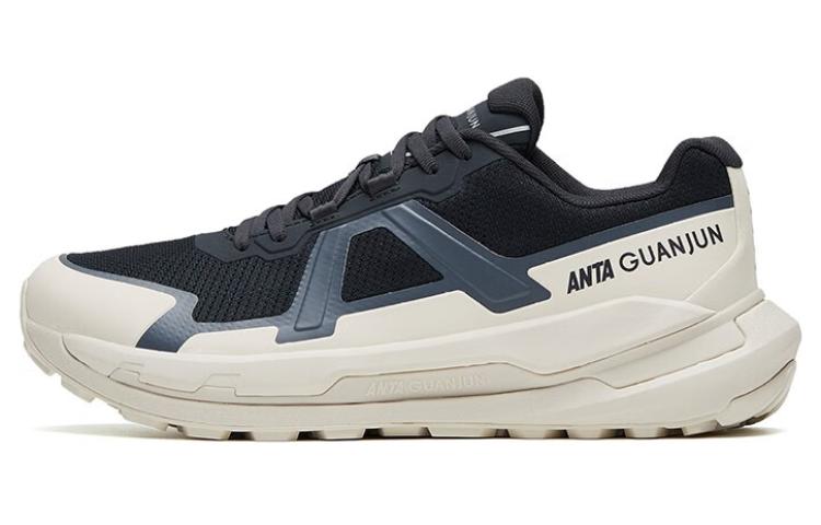 Anta Anti Slip Wear Resistant Low Top Running Shoes Men's Black White