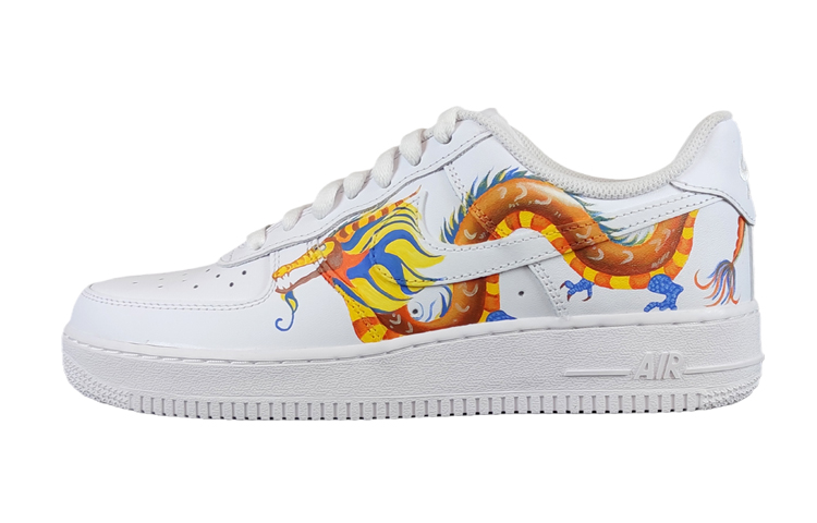 Nike Air Force 1 Skateboard Shoes Men Low-Top Orange/Blue