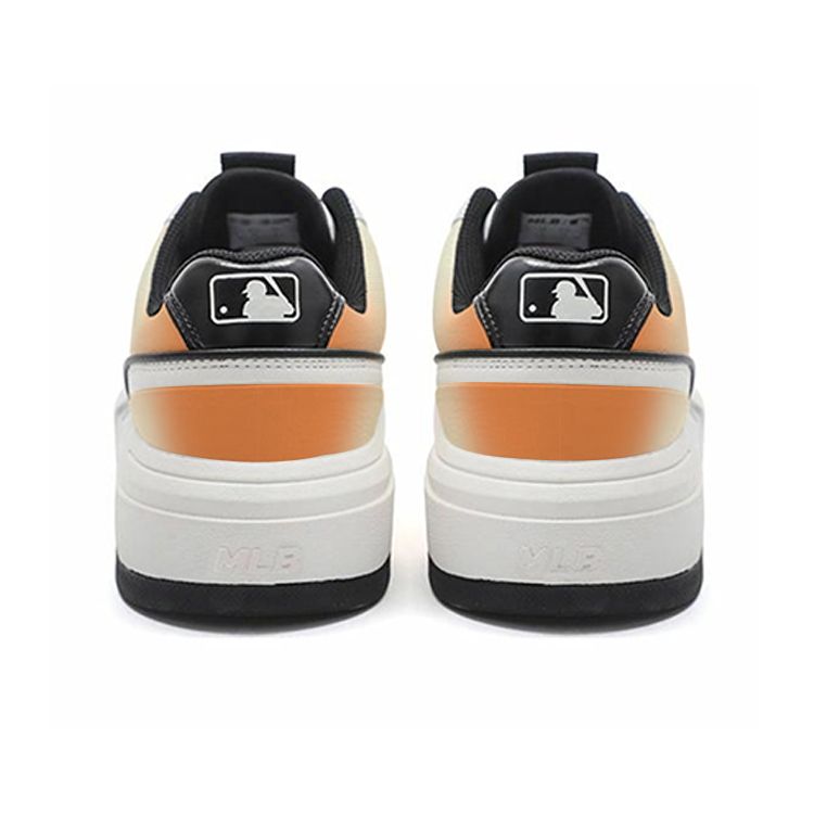 MLB Chunky Liner Slip Resistant, Abrasion Resistant, Breathable Low Top Skateboard Shoes Unisex White Orange