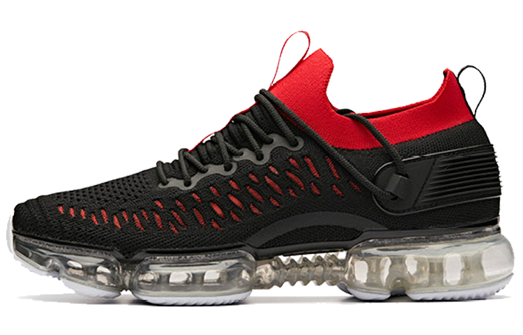 Anta SEEED Cushioned Slip-Resistant Abrasion-Resistant Breathable Low-Top Running Shoes Men's Black Red