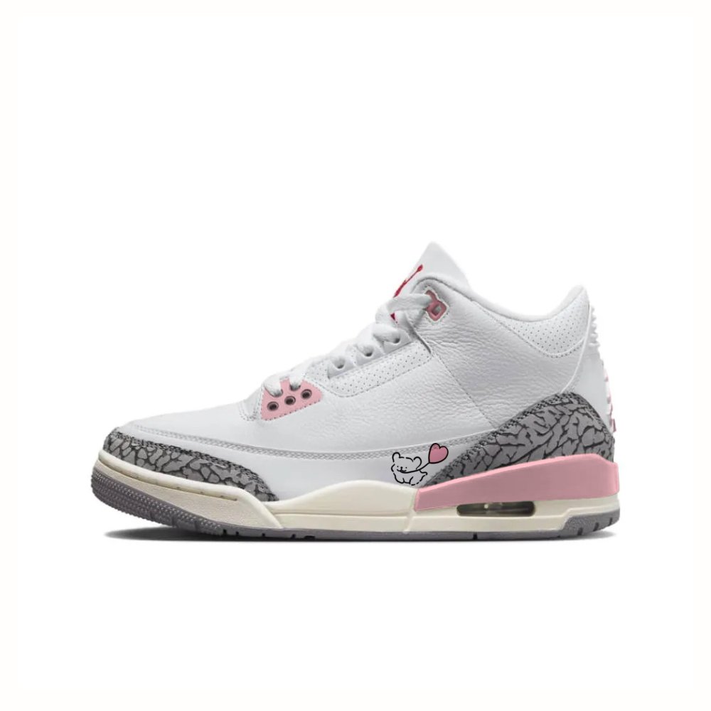 Jordan Air Jordan 3 Vintage Basketball Shoes Women's Mid Top White/Pink