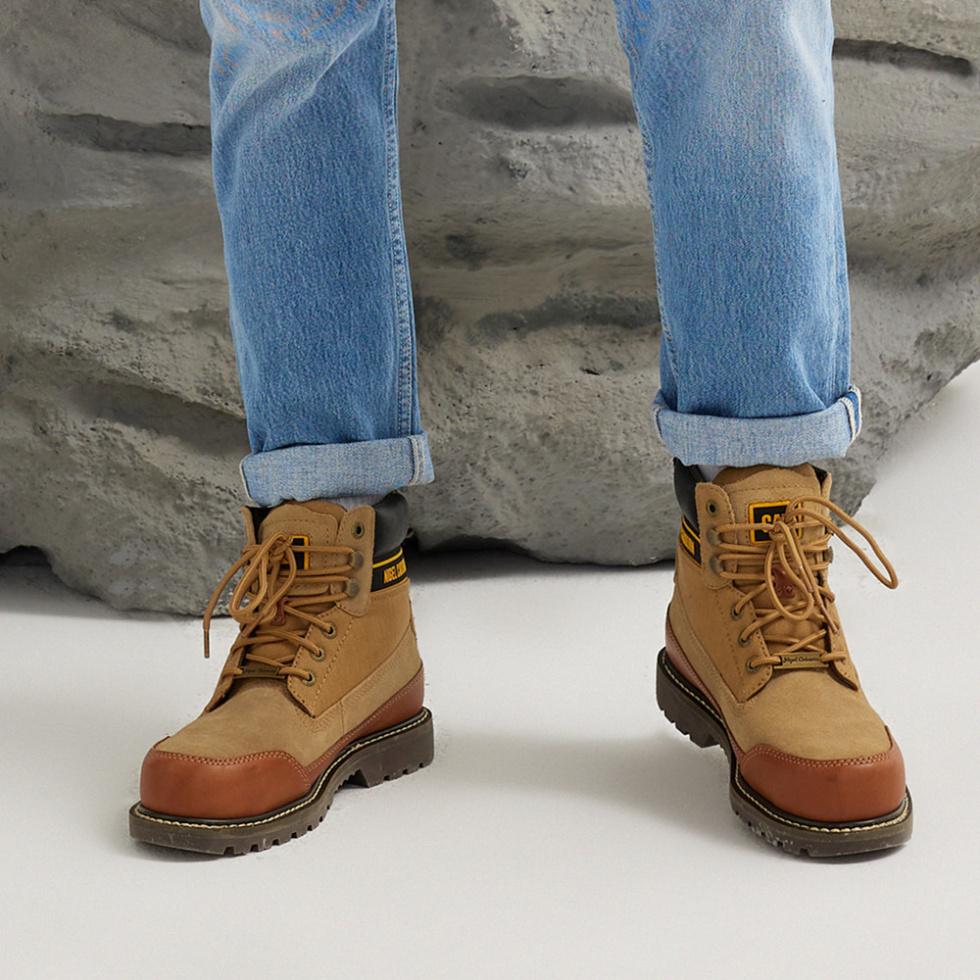 CAT Outdoor Boots Unisex Brown Yellow купить в интернет-магазине Yoocart с быстрой доставкой по России.